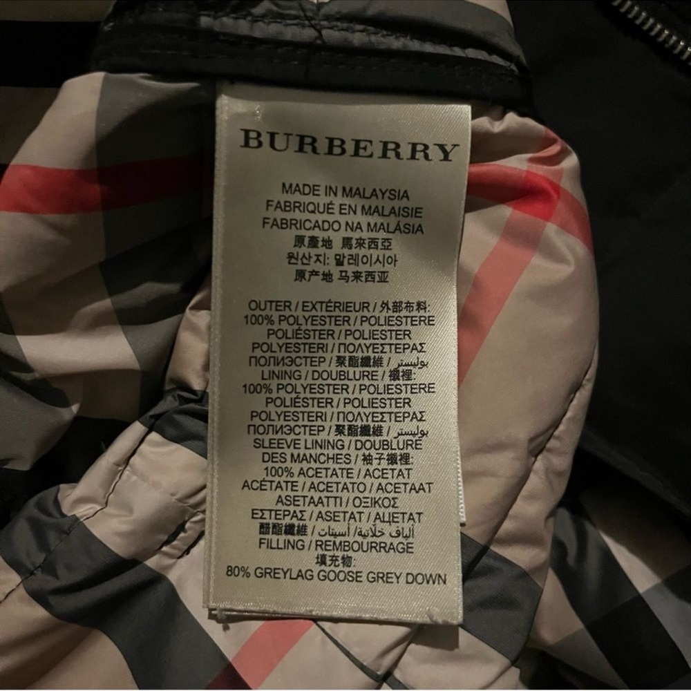 Burberry Brit Black Double-Breasted Down Puffer Coat/Fur Hood - Picture 12 of 14